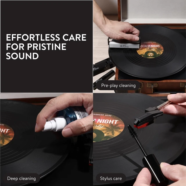 Alt view image 5 of 5 - Big Fudge Complete Vinyl Record Cleaning Kit - 6-in-1 Vinyl Cleaner - incl. Carbon Fiber Brush, Stylus Cleaner, Drying Stand, Microfiber Cloth & Towel - Record Player Accessories