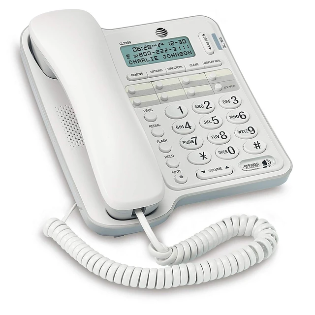 Alt view image 2 of 5 - AT&T CL2909 Corded Speakerphone with Caller ID/Call Waiting, White