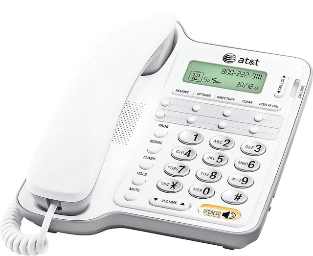 Alt view image 5 of 5 - AT&T CL2909 Corded Speakerphone with Caller ID/Call Waiting, White