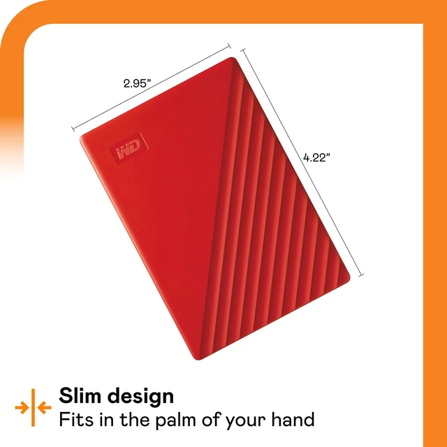 Alt view image 3 of 5 - WD 4TB My Passport, Portable External Hard Drive, Red, backup software with defense against ransomware, and password protection, USB 3.1/USB 3.0 compatible - WDBPKJ0040BRD-WESN