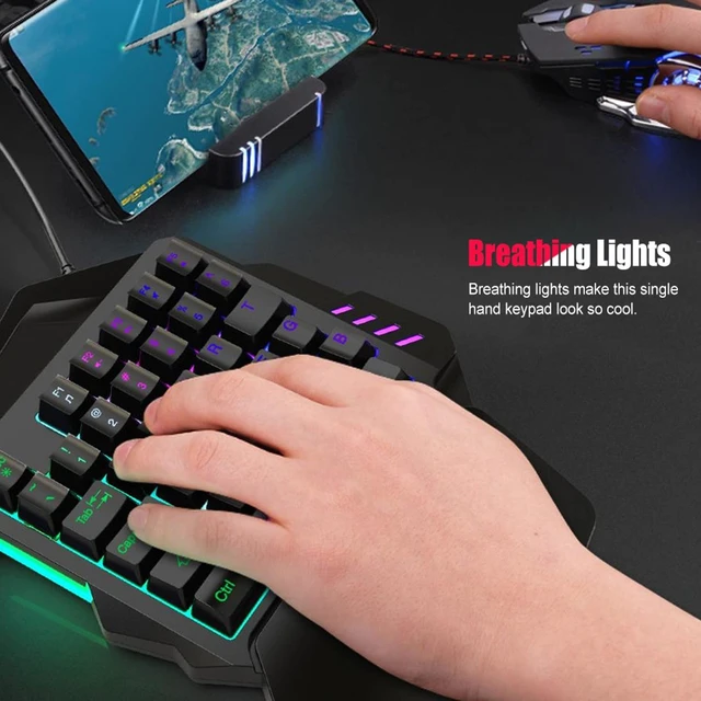 Alt view image 5 of 5 - Single Hand Gaming Keyboard, Compact 35-Key Shortcut Design with FN Function, Ergonomic Keypad for Gamers, Office Workers, Streamers, and Multitasking Professionals