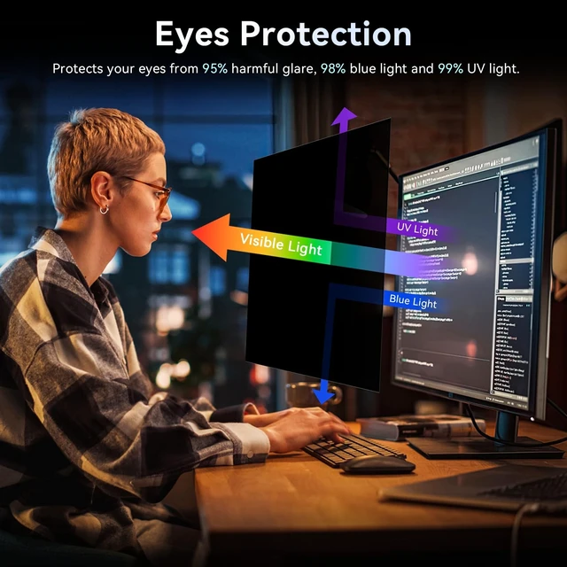 Alt view image 3 of 5 - 10 Pack 27 Inch Computer Privacy Screen Filter for 16:9 Widescreen Monitor