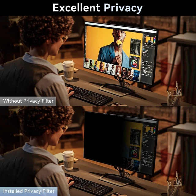 Alt view image 4 of 5 - 10 Pack 27 Inch Computer Privacy Screen Filter for 16:9 Widescreen Monitor