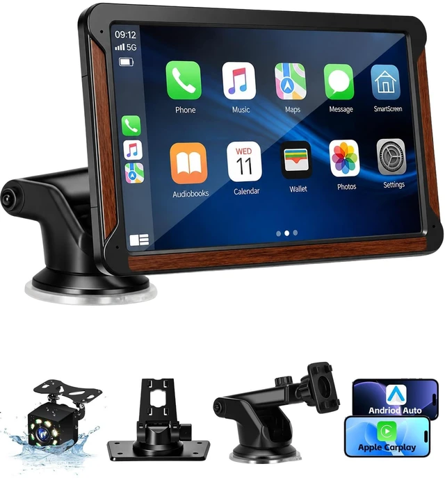 Main image of 7" Carplay Screen for Car with Wireless Apple Carplay & Android Auto