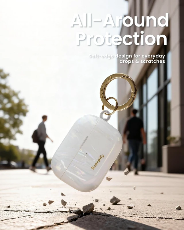 Alt view image 5 of 5 - SCORPIFY for AirPods Pro 3 Case (3rd Generation, 2025) with Keychain, Compatible with Apple AirPod Pro 3, Cute Protective Hard Shell Cover, Wireless Charging Earbuds Case for Women -