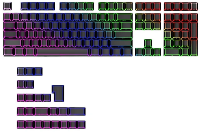 Main image of surmen PBT Keycaps Cherry Profile for Gaming Keyboard (Shadow Black)