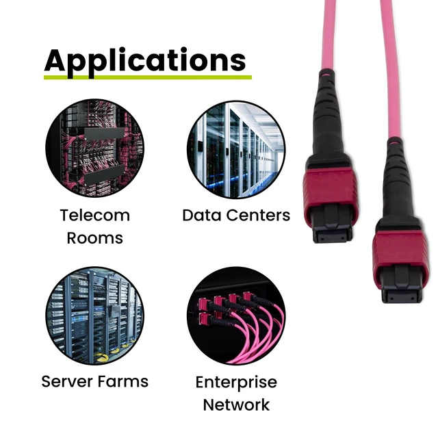 Alt view image 4 of 5 - TRUE CABLE MTP/MPO OM4 MM 12-Fiber Patch Cable Type B, OFNP, 15m (49.21ft)