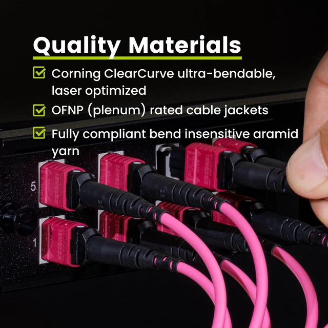 Alt view image 5 of 5 - TRUE CABLE MTP/MPO OM4 MM 12-Fiber Patch Cable Type B, OFNP, 15m (49.21ft)