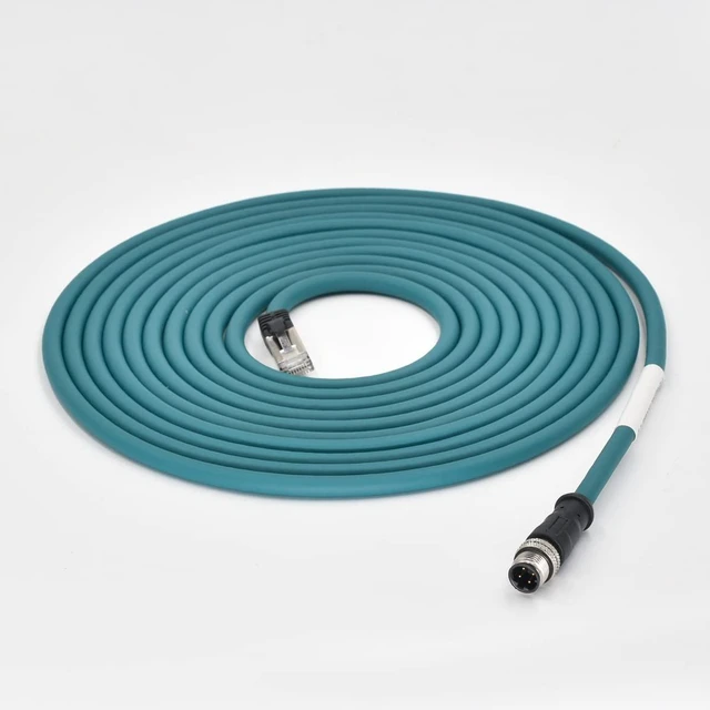 Main image of DRRI M12 4pin D-Code Male to RJ45 Ethernet Connector CAT6 Shielded Cable (15M)