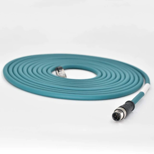 Alt view image 2 of 5 - DRRI M12 4pin D-Code Male to RJ45 Ethernet Connector CAT6 Shielded Cable (15M)