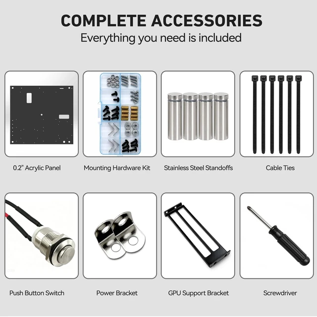 Alt view image 4 of 5 - Open Air Acrylic PC Test Bench Case, Transparent Open Frame Computer Chassis for ATX/MATX/ITX Motherboards, Superior Cooling Design, Easy Assembly, DIY Gaming PC Test Platform