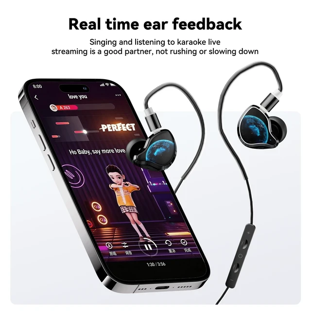 Alt view image 2 of 5 - NE81 In-Ear Monitor Headphones, 3 in 1 Wired Gaming Earbuds with Detachable Cable, Switch to Wireless Bluetooth Earbuds in a Second, Hi-Fi In-Ear Headphones for Singers, Musicians, Drummers and