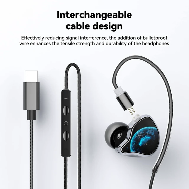 Alt view image 3 of 5 - NE81 In-Ear Monitor Headphones, 3 in 1 Wired Gaming Earbuds with Detachable Cable, Switch to Wireless Bluetooth Earbuds in a Second, Hi-Fi In-Ear Headphones for Singers, Musicians, Drummers and