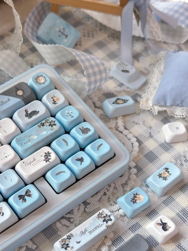 Alt view image 5 of 5 - ZERRIOY Cute PBT 145keys - Blue Animals Theme MOA Profile Keycaps Set.