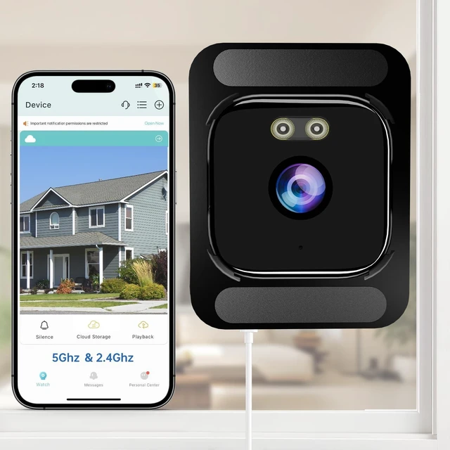 Main image of AXB 2K Indoor Window Camera: No Drill Home Security Cam with Night Vision