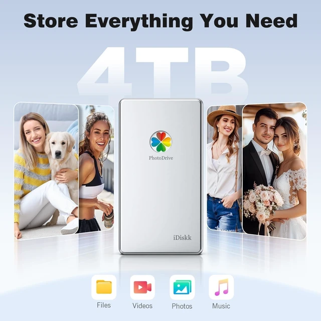 Alt view image 2 of 5 - iDiskk 4TB MFi Approved iPhone External Hard Drive for iPhone iPad Android