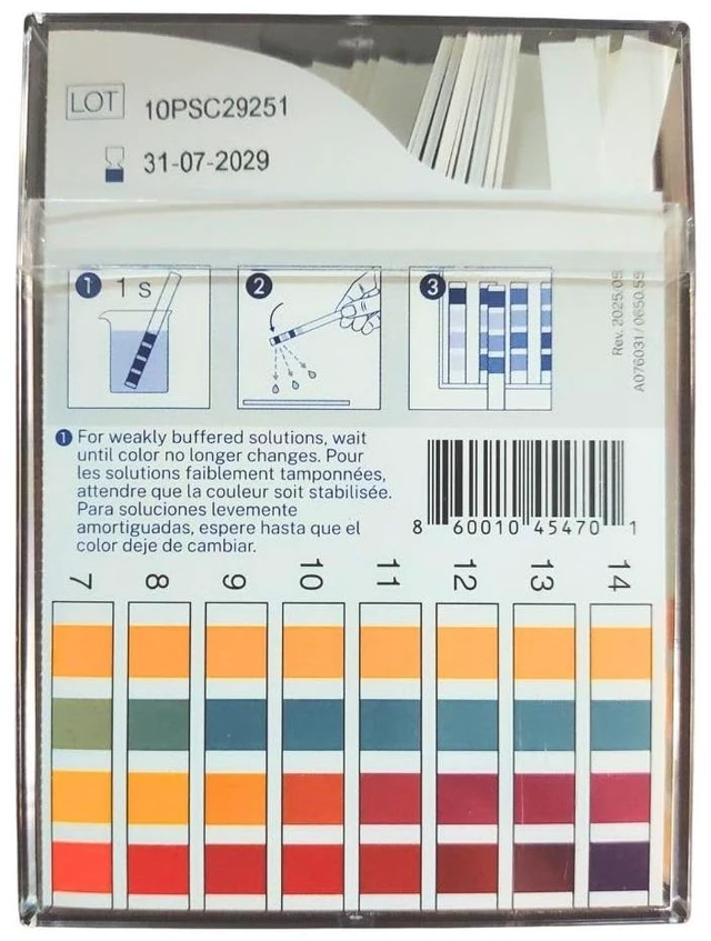 Alt view image 2 of 5 - WaysideLab Universal pH Fix Indicator Strips 0-14, Quick and Accurate Result, 100 Bleed-Free Test Strip. Made in Germany. Safe, Easy pH Testing for Laboratory, Industrial, Professional, & Beginner Use