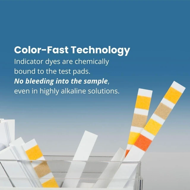 Alt view image 3 of 5 - WaysideLab Universal pH Fix Indicator Strips 0-14, Quick and Accurate Result, 100 Bleed-Free Test Strip. Made in Germany. Safe, Easy pH Testing for Laboratory, Industrial, Professional, & Beginner Use