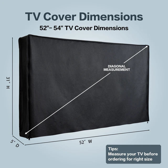 Alt view image 2 of 5 - Leather Outdoor Vinyl Fabric, Marine Faux Leather Waterproof & Weatherproof TV Cover with Roll Up Front, Zipper Closure & Remote Control Pocket, American Flag (Black Leather, TV 52-54")
