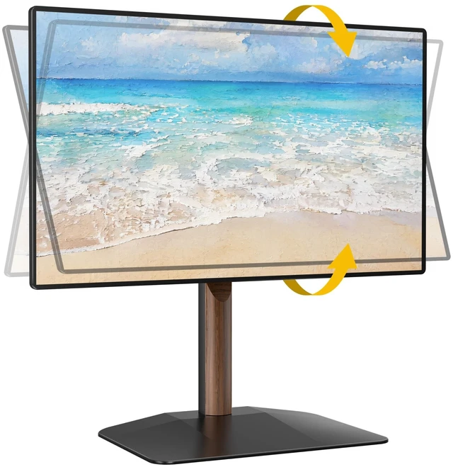 Main image of monTEK Walnut Column Universal Tabletop TV Stand for 32-65"TVs,Swivel& Tilt