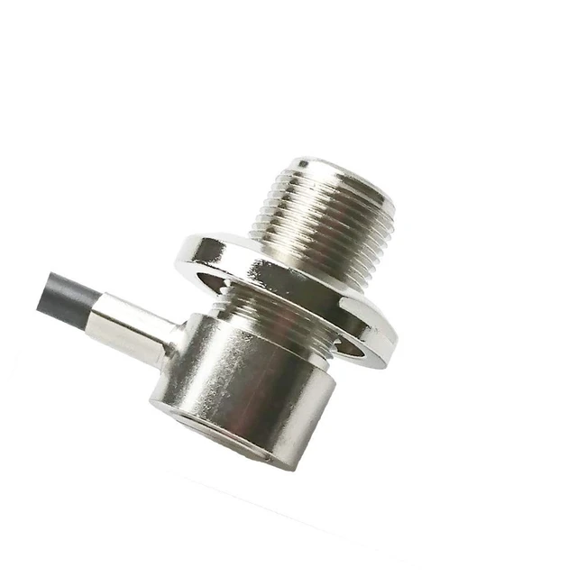 Alt view image 3 of 4 - UngSung Vehicle Antenna Mount SO-239 UHF Female Right Angle Bulkhead to PL-259 UHF Male Connector with 14FT RG58/U Coaxial Cable for Compatible Antennas