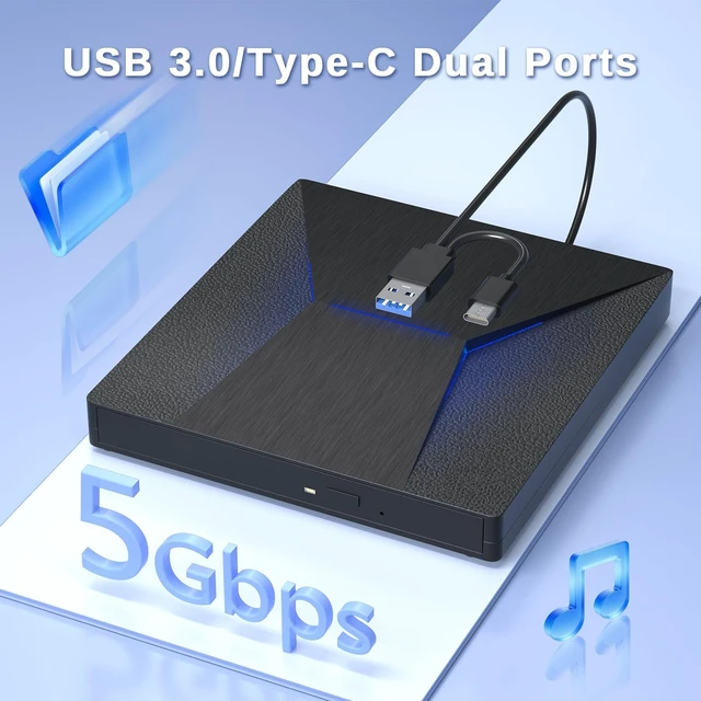 Alt view image 3 of 5 - wintale External Blueray/DVD Drive for PC, Plug & Play Blu Ray Burner