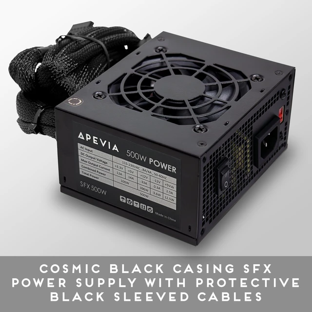 Alt view image 2 of 5 - APEVIA PS-SFX500W 500W SFX Power Supply for Small Form Factor PC Builds