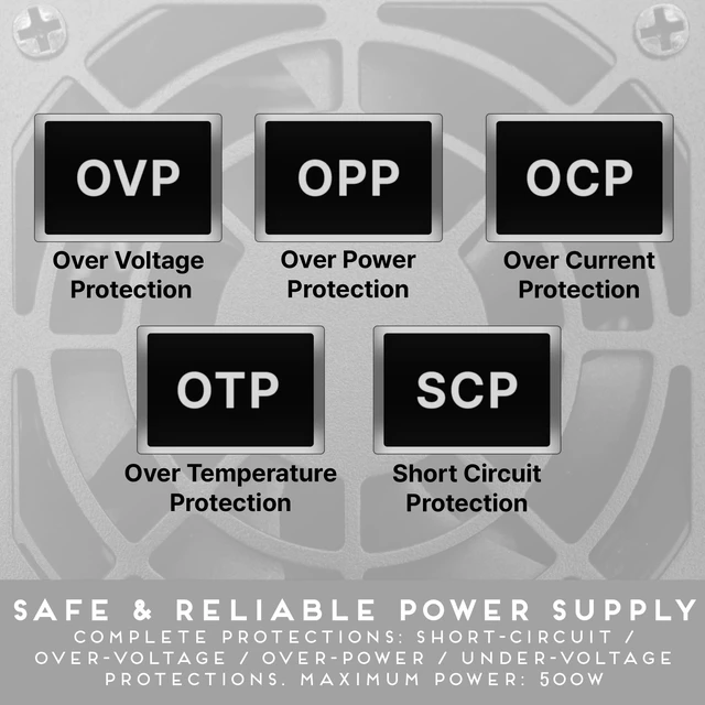 Alt view image 4 of 5 - APEVIA PS-SFX500W 500W SFX Power Supply for Small Form Factor PC Builds