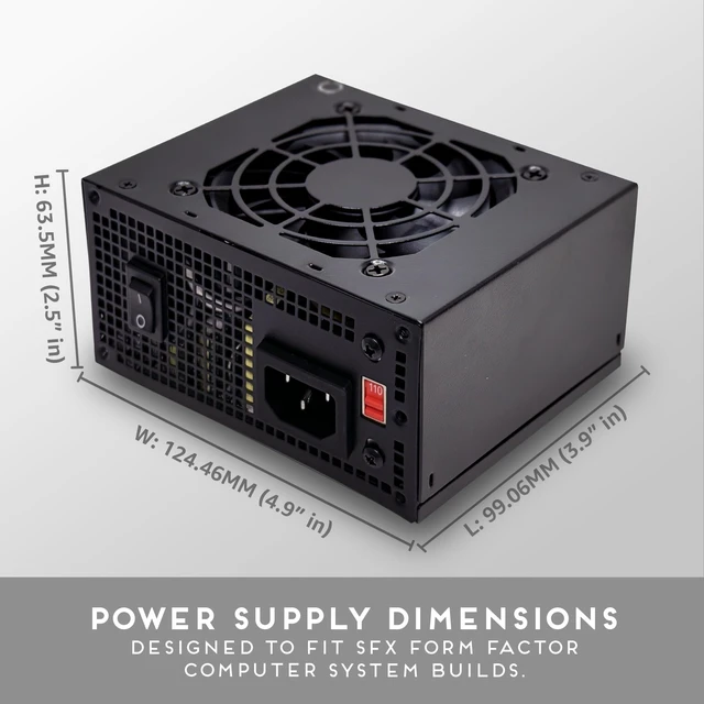 Alt view image 3 of 5 - APEVIA PS-SFX500W 500W SFX Power Supply for Small Form Factor PC Builds