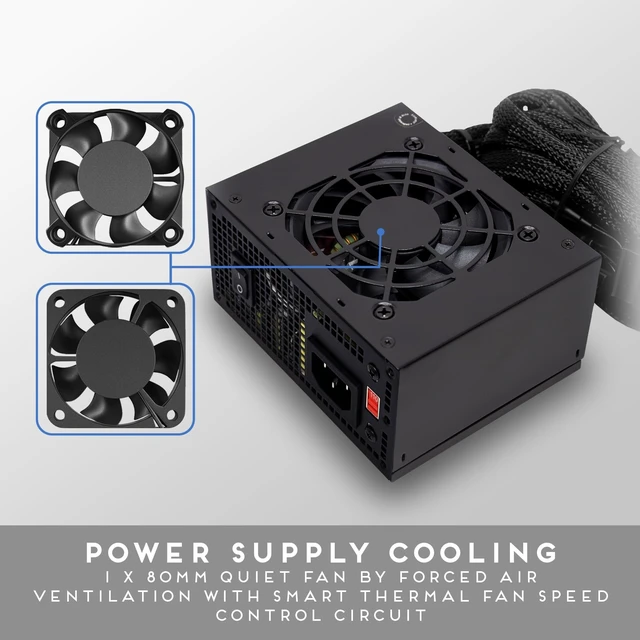 Alt view image 5 of 5 - APEVIA PS-SFX500W 500W SFX Power Supply for Small Form Factor PC Builds