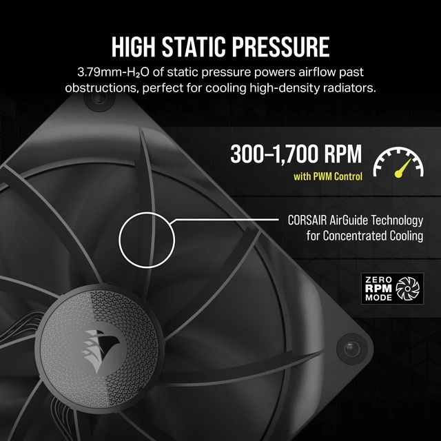 Alt view image 4 of 5 - CORSAIR iCUE Link RX140 140mm PWM Fan - Magnetic Dome Bearing - Single Fan - Black