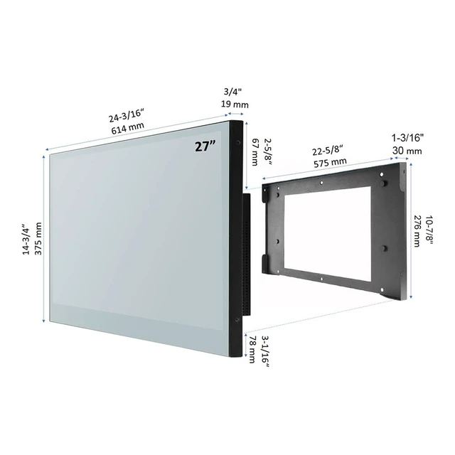 Alt view image 3 of 5 - Soulaca 27 inches Smart Bathroom Mirror LED TV for Bathroom Android Shower Television Waterproof ATSC Vanishing Mirror for Bathtub