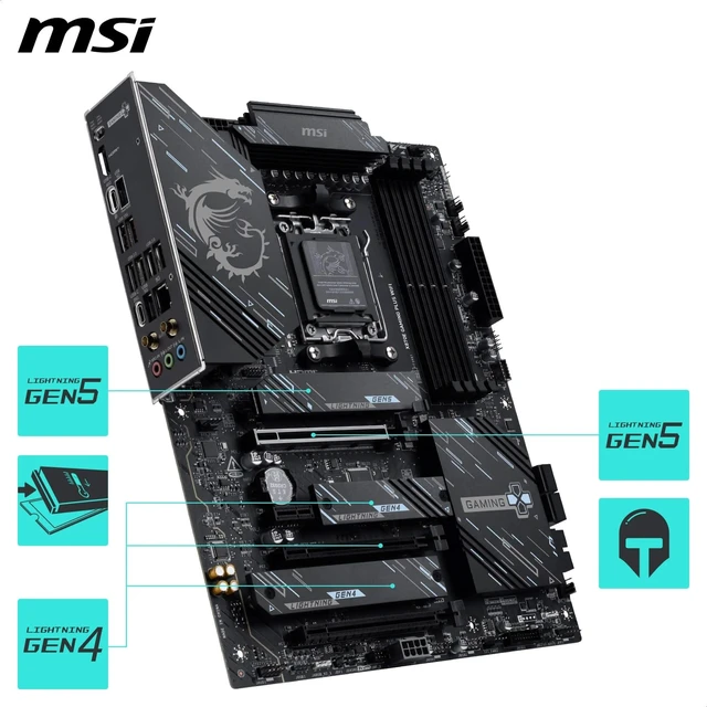 Alt view image 5 of 5 - MSI X870E GAMING PLUS WIFI Motherboard, ATX-Ryzen 9000/8000/7000, AM5, DDR5