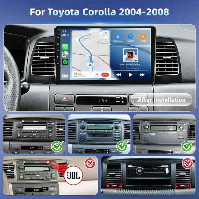 Alt view image 2 of 5 - 4Core+64G Android Car Radio for Toyota Corolla 2004 2005 2006 2007 2008