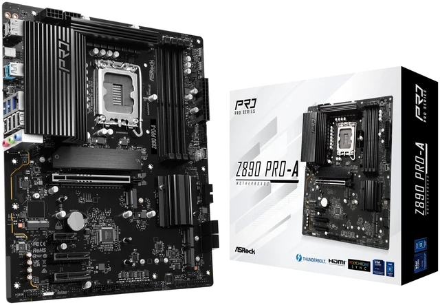 Main image of ASRock Z890 Pro-A Motherboard Intel Core Ultra LGA1851 RL-ILM DDR5 8666 MHz 256 GB ATX Motherboard PCIe 5.0