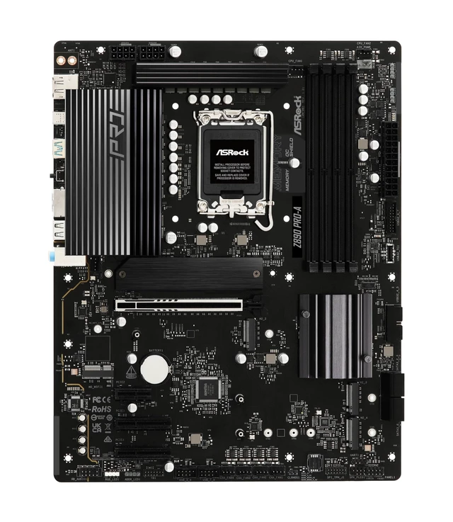 Alt view image 2 of 5 - ASRock Z890 Pro-A Motherboard Intel Core Ultra LGA1851 RL-ILM DDR5 8666 MHz 256 GB ATX Motherboard PCIe 5.0