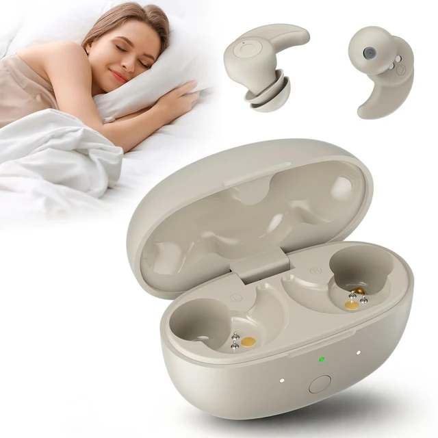 Main image of OHAYO A10 Sleep Earbuds Bluetooth 6.0 Noise Isolation Headphones for Side Sleepers No Touch Control Tiny Sleeping Ear Buds, White Noise APP
