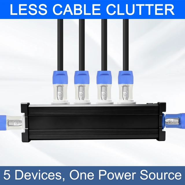 Alt view image 4 of 5 - MEIRIYFA 5 Channel PowerCon 1 Input to PowerCon 5 Output Multi Splitter Power Distribution Box Adapter 1 in 5 Way Power Center for LED Screen Audio Stage Light Power Video Equipment