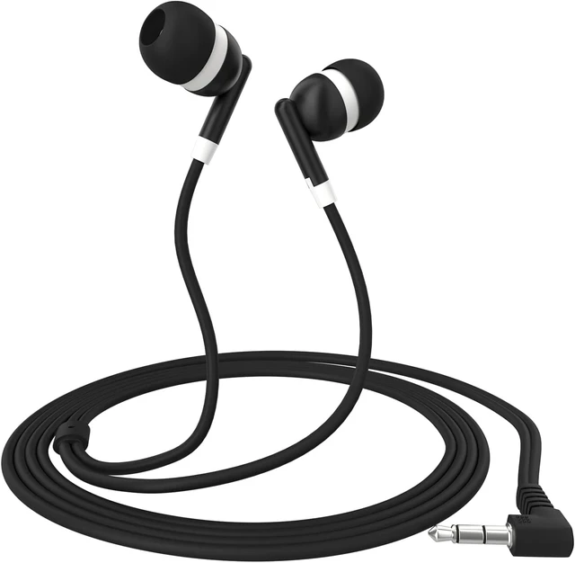 Alt view image 2 of 5 - Maeline Bulk Earbuds 40 Pack Stereo Headphones Ideal for K-12-College Classrooms, Library, Travel, Gym, Museum, 3.5mm Plug, Tangle-Free Wired Earbuds for Phone, Tablet, Computer, Laptop