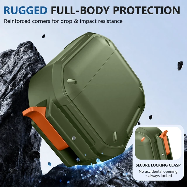 Alt view image 3 of 5 - Dgege Waterproof Case with Lock for AirPods Pro 3