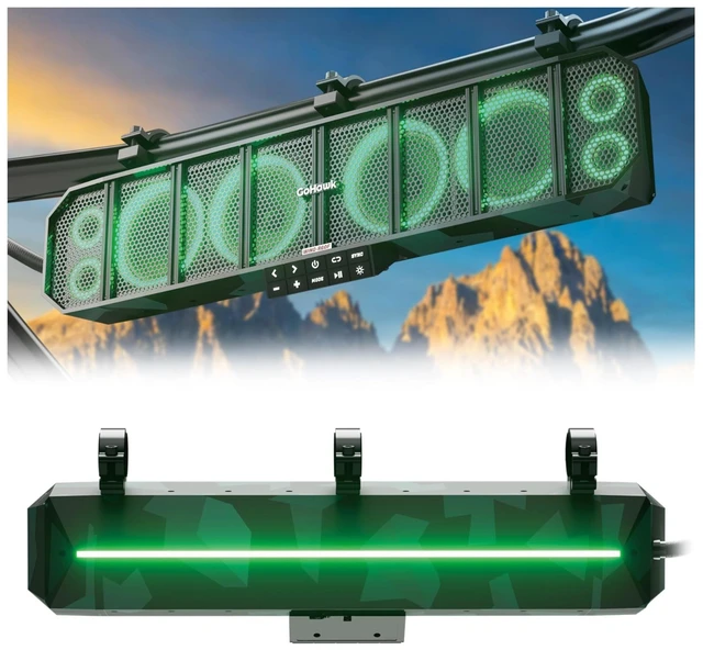Main image of GoHawk 25" 8-Speaker UTV Sound Bar with Bluetooth, Waterproof ATV SoundBar