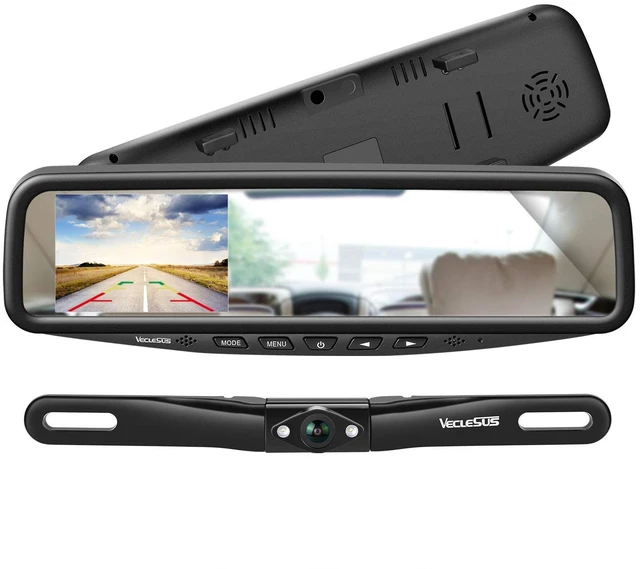 Main image of VECLESUS VT1 1080P Wired Car Backup Camera Kit, Easy to Install for Continuous or Reversing Viewing, 4.3" in-Mirror Clip-on Monitor with HD Backup Camera for Cars, Pickups, SUVs, Vans, Sedans, Trucks