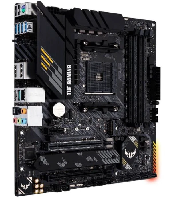 Alt view image 3 of 5 - ASUS TUF Gaming B550M-PLUS, AMD B550 (Ryzen AM4) Micro ATX Motherboard (PCIe 4.0, Dual M.2, 10 DrMOS, DDR4 4400, 6, 2.5 Gb Ethernet, HDMI, DP, USB 3.2 Gen 2 Type-A and C, Aura Sync)