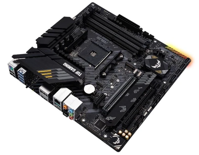 Alt view image 4 of 5 - ASUS TUF Gaming B550M-PLUS, AMD B550 (Ryzen AM4) Micro ATX Motherboard (PCIe 4.0, Dual M.2, 10 DrMOS, DDR4 4400, 6, 2.5 Gb Ethernet, HDMI, DP, USB 3.2 Gen 2 Type-A and C, Aura Sync)
