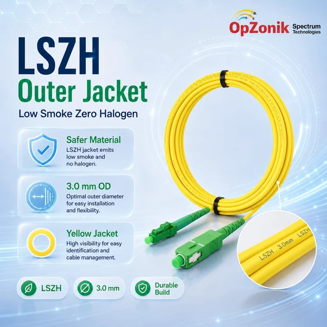 Alt view image 5 of 5 - OpZonik 3M - 4Pack LC/APC to SC/APC Fiber Optic Patch Cable Single Mode Simplex Optical Patch Cord 9/125m Fiber Optic Cable LC APC-SC APC 3 Meter (9.8ft) Pack of 4