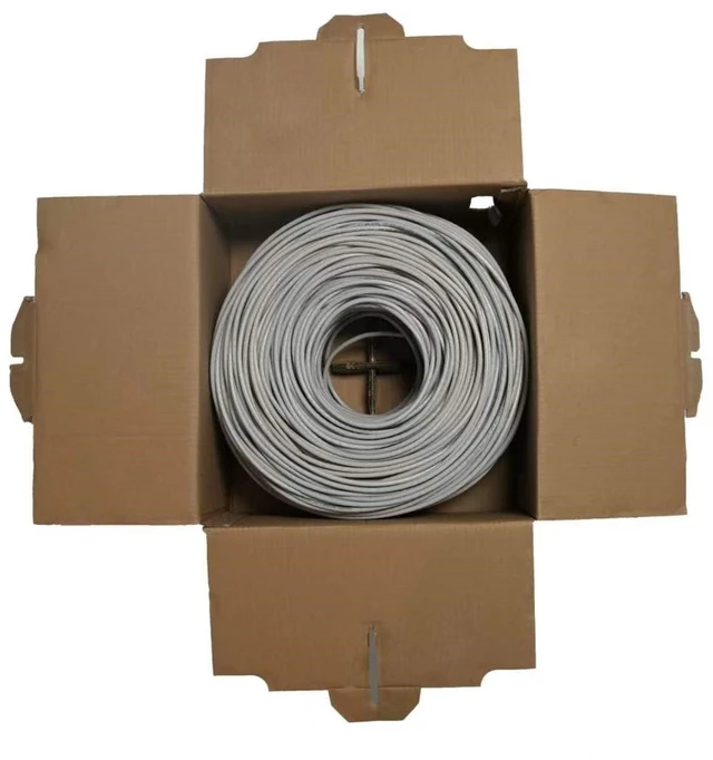 Alt view image 4 of 4 - Transber, CAT6 250ft Ethernet Cable Solid UTP Up to 10Gbps 550Mhz 23AWG 4x2 Pair Bulk Cable Network PoE++/4PPoE LAN Wire 500-feet Easy Pull Box (Gray)