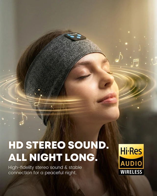 Alt view image 4 of 5 - Fulext Sleep Headphones Bluetooth 5.4 Headband, Sleeping Headphones with Built-in HD Stereo Speaker for Side Sleepers, Wireless Sports Headband Earphones for Running, Yoga, Meditation