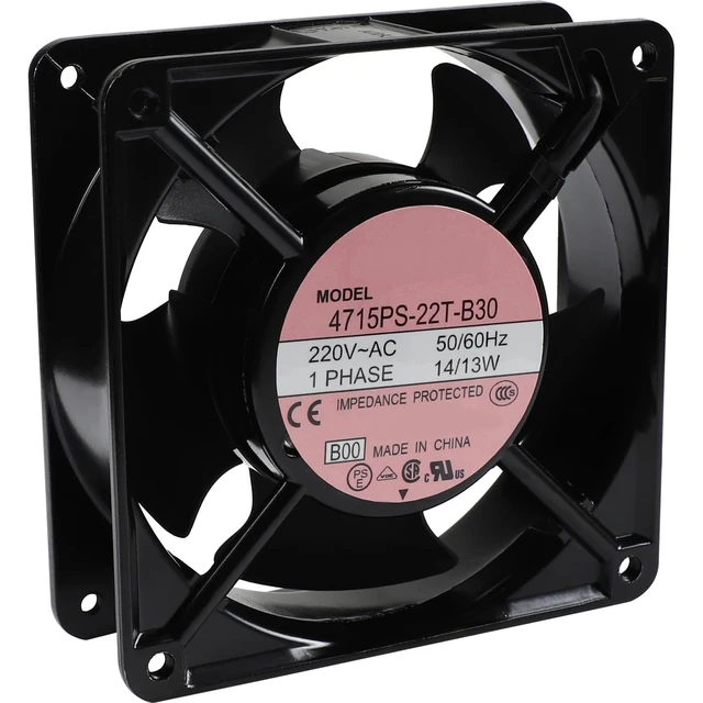 Alt view image 3 of 5 - 4715PS-22T-B30 Cooling Fan 12012038mm AC 220V 14/13W 50/60Hz 12038