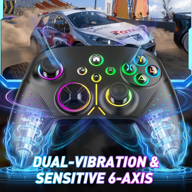 Alt view image 5 of 5 - Nonbliep LED Wireless for Xbox Controller, Compatible with Xbox Series X^^S, Xbox One, Windows 10/11, Gaming Controller with Turbo, Macro, 3.5mm Audio Jack, Dual Vibration White