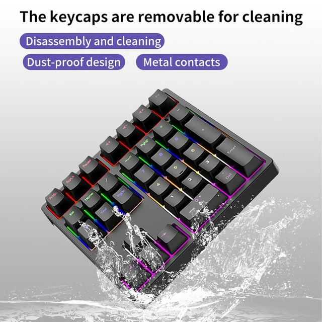 Alt view image 2 of 5 - Glaeptio Wired Mechanical Number Pad, USB C 34 Keys Numeric Keypad with Blue Switch RGB Backlit PBT ABS Detachable Cable for Laptop Desktop PC Office Data Entry Gaming (Black)